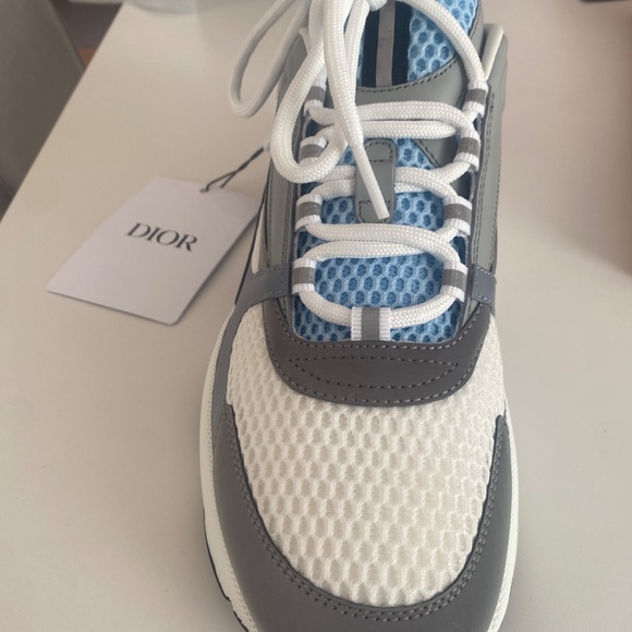 Dior b22 White and Blue Technical Mesh and Gray Calfskin - Picture 3 of 7